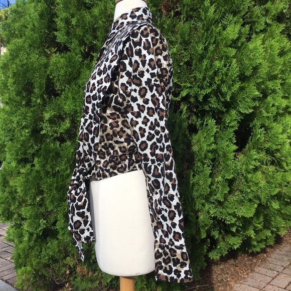 Free People Leopard Crop Button Down Shirt - Picture 5 of 14